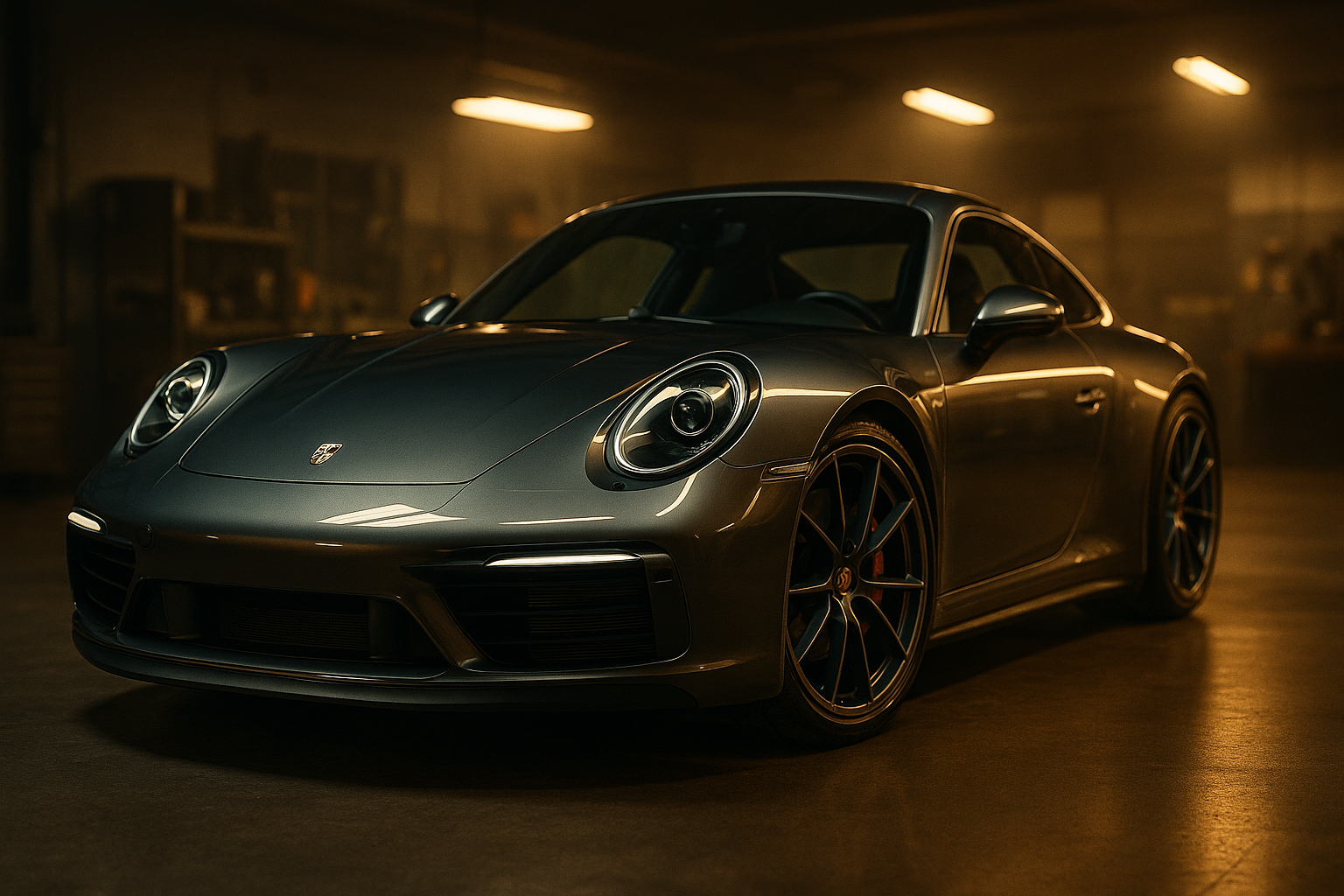 i want a cool picture of a porshe for my website which sells oils make it look inviting and cool